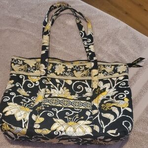 Vera Bradley Black and Gold Floral Tote